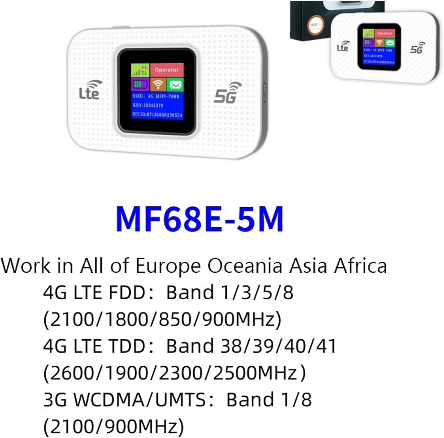 MK Portable LTE CAT6 Wireless Screen Display Mobile Router