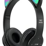 P47 Headphone Bluetooth 5.0 Luminous Cat Ear Shape-Black