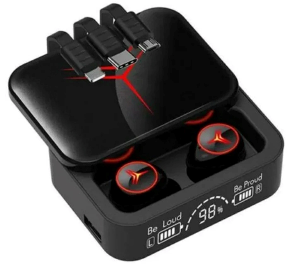 M88 PLUS TWS Earbuds Headphones With 1200mAh Power band 3 styles charging Line Gamer HIFI Headset Earphones