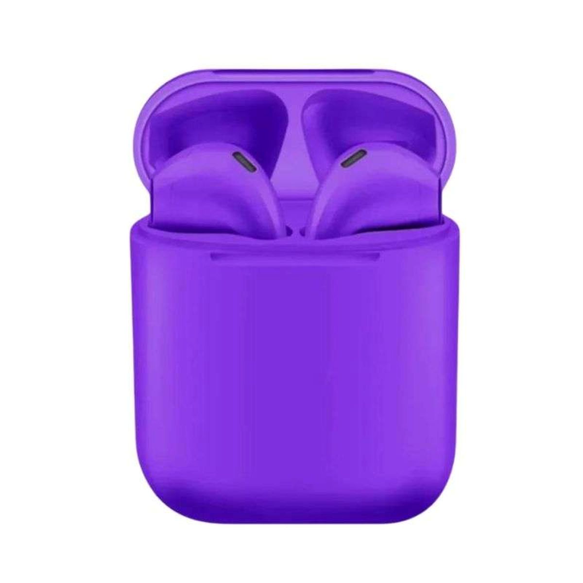 MK i12 TWS Bluetooth Earphones – True Wireless Stereo with Smart Touch Controls-Purple