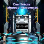 M25 Mech Design Wireless Gaming Headset, Touch Control, LED Display, Noise Cancelling Mic, Semi-Open-Back, Type-C, Compatible with Laptops, Sports and Exercise Headphones, 400mAh Lithium Battery, Detachable Cable