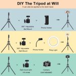 10″ Selfie Ring Light with 70″ Adjustable Tripod Stand,Phone Holder, LED Circle Light for Makeup, YouTube, TikTok, Live Streaming, Vlogging, Photography, iPhone & Android Compatible,Stepless Dimmable