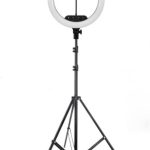 18-Inch Dimmable LED Ring Light with Adjustable Tripod Stand & Phone Holder – USB Powered Lighting for Makeup, Photography, YouTube, TikTok, Zoom, and Video Recording