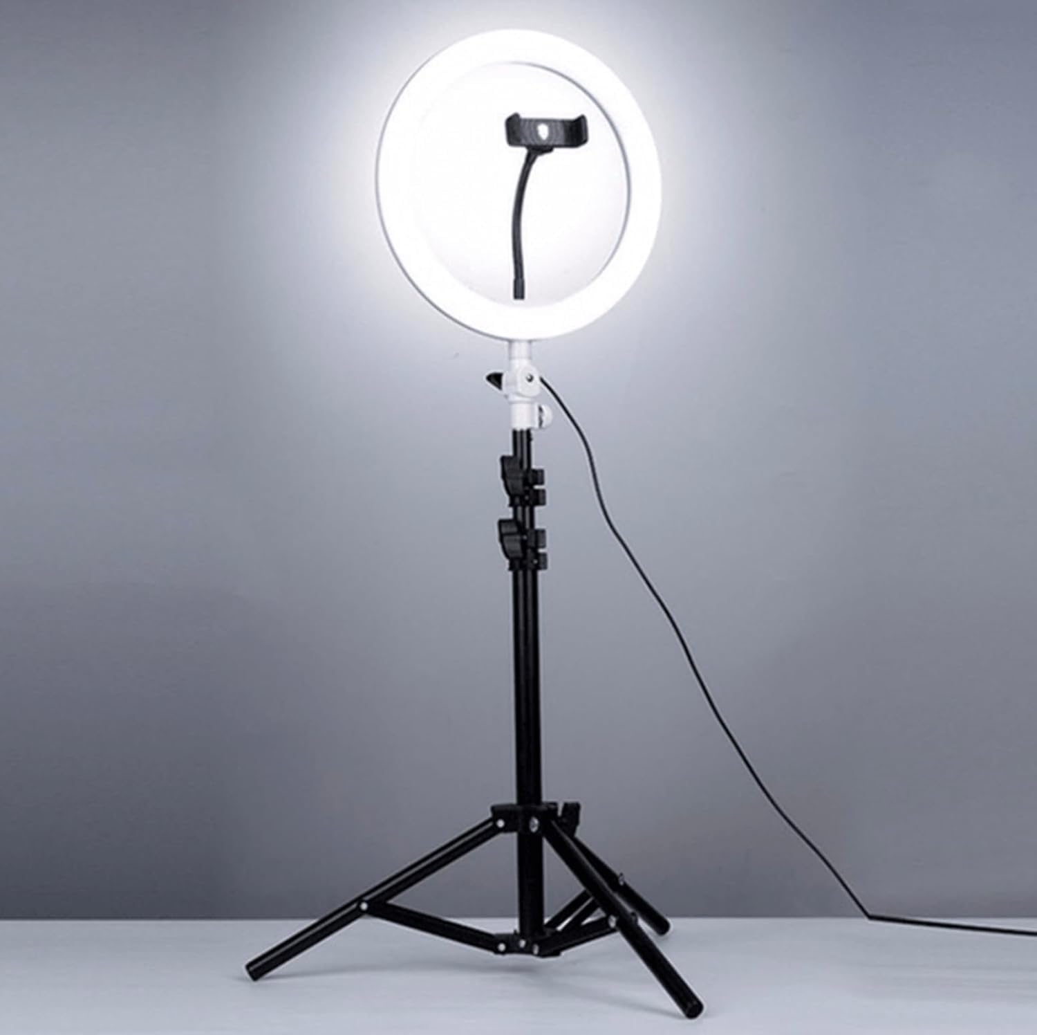 18-Inch Dimmable LED Ring Light with Adjustable Tripod Stand & Phone Holder – USB Powered Lighting for Makeup, Photography, YouTube, TikTok, Zoom, and Video Recording