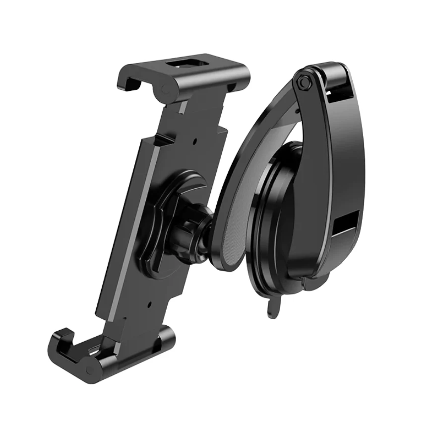 DCA27 Smart Travel Car Mount Holder, 360-Degree Rotation, Compatible with iPad and Tablets 6-12.9 Inches, ABS and Silicone Construction, Black