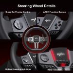 PXN V9 GEN2 PC Steering Wheel and Shifter and Pedal, Gaming Steering Wheel with Paddle Shifters, Hall-effect Pedal, 6+R Shifter, Racing Steering Wheel for PS4, PS3, Xbox Series X/S, Xbox One, PC