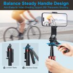 P185 Aluminum Alloy 1.8m Handheld Stabilizer Floor Telescopic Pole Quadrupod Mobile Phone Monopod Selfie Stick