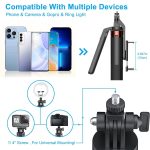 P185 Aluminum Alloy 1.8m Handheld Stabilizer Floor Telescopic Pole Quadrupod Mobile Phone Monopod Selfie Stick