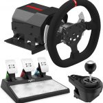 PXN V10 Force Feedback Gaming Racing Wheel with Magnetic Pedals and Shifter, 270/900 Degree, Dual Paddles and Detachable Design Steering Wheel for PC, PS4, Xbox One, Xbox Series X|S