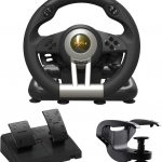 PXN V3 PRO Gaming Steering Wheel and Pedals, 180° Racing Wheel with Vibration Feedback,Xbox Steering Wheel, Gaming Wheel for PC, PS3, PS4, Xbox One, Xbox Series X/S, Switch -Black