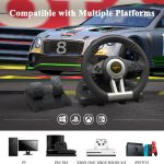 PXN V3 PRO Gaming Steering Wheel and Pedals, 180° Racing Wheel with Vibration Feedback,Xbox Steering Wheel, Gaming Wheel for PC, PS3, PS4, Xbox One, Xbox Series X/S, Switch -Black