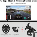 PXN V3 PRO Gaming Steering Wheel and Pedals, 180° Racing Wheel with Vibration Feedback,Xbox Steering Wheel, Gaming Wheel for PC, PS3, PS4, Xbox One, Xbox Series X/S, Switch -Black