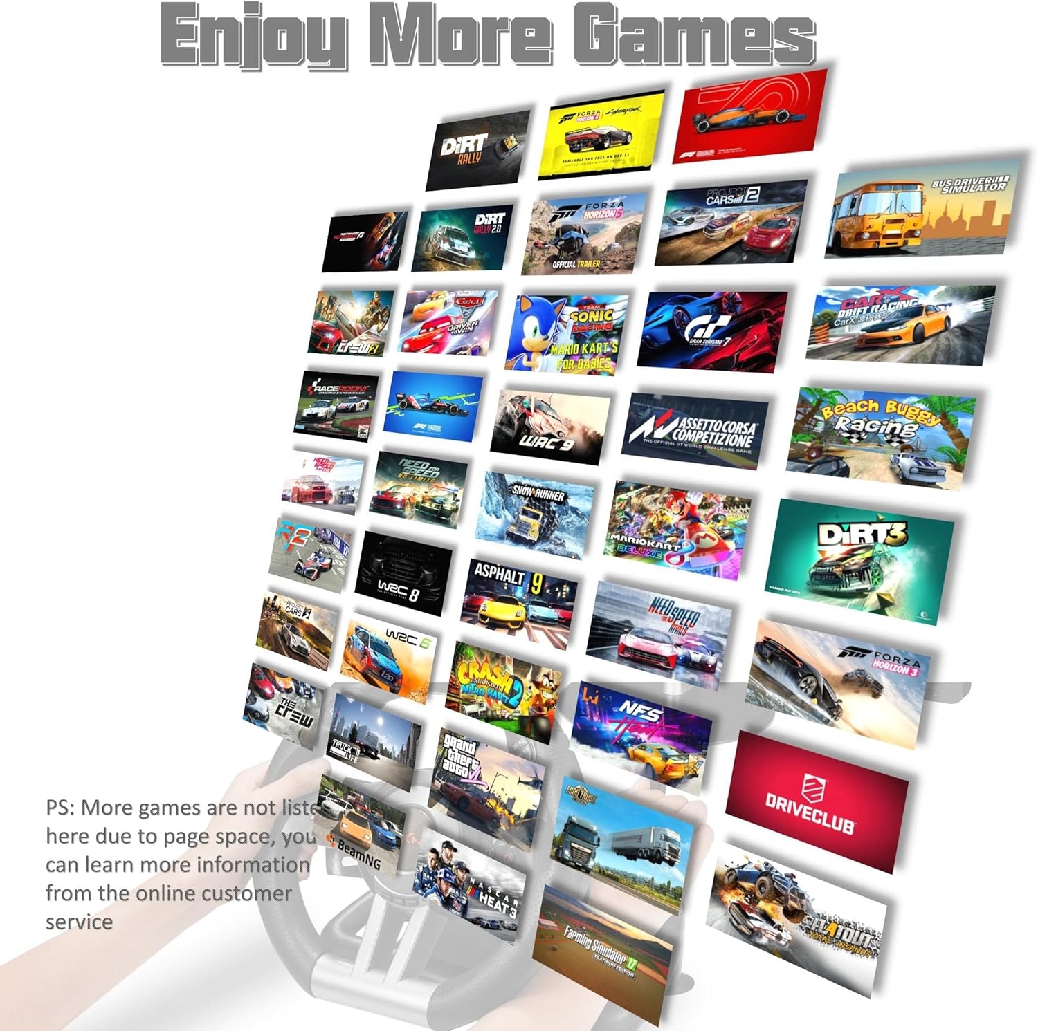 PXN V3 PRO Gaming Steering Wheel and Pedals, 180° Racing Wheel with Vibration Feedback,Xbox Steering Wheel, Gaming Wheel for PC, PS3, PS4, Xbox One, Xbox Series X/S, Switch -Black