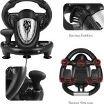 PXN V3 PRO Gaming Steering Wheel and Pedals, 180° Racing Wheel with Vibration Feedback,Xbox Steering Wheel, Gaming Wheel for PC, PS3, PS4, Xbox One, Xbox Series X/S, Switch -Black