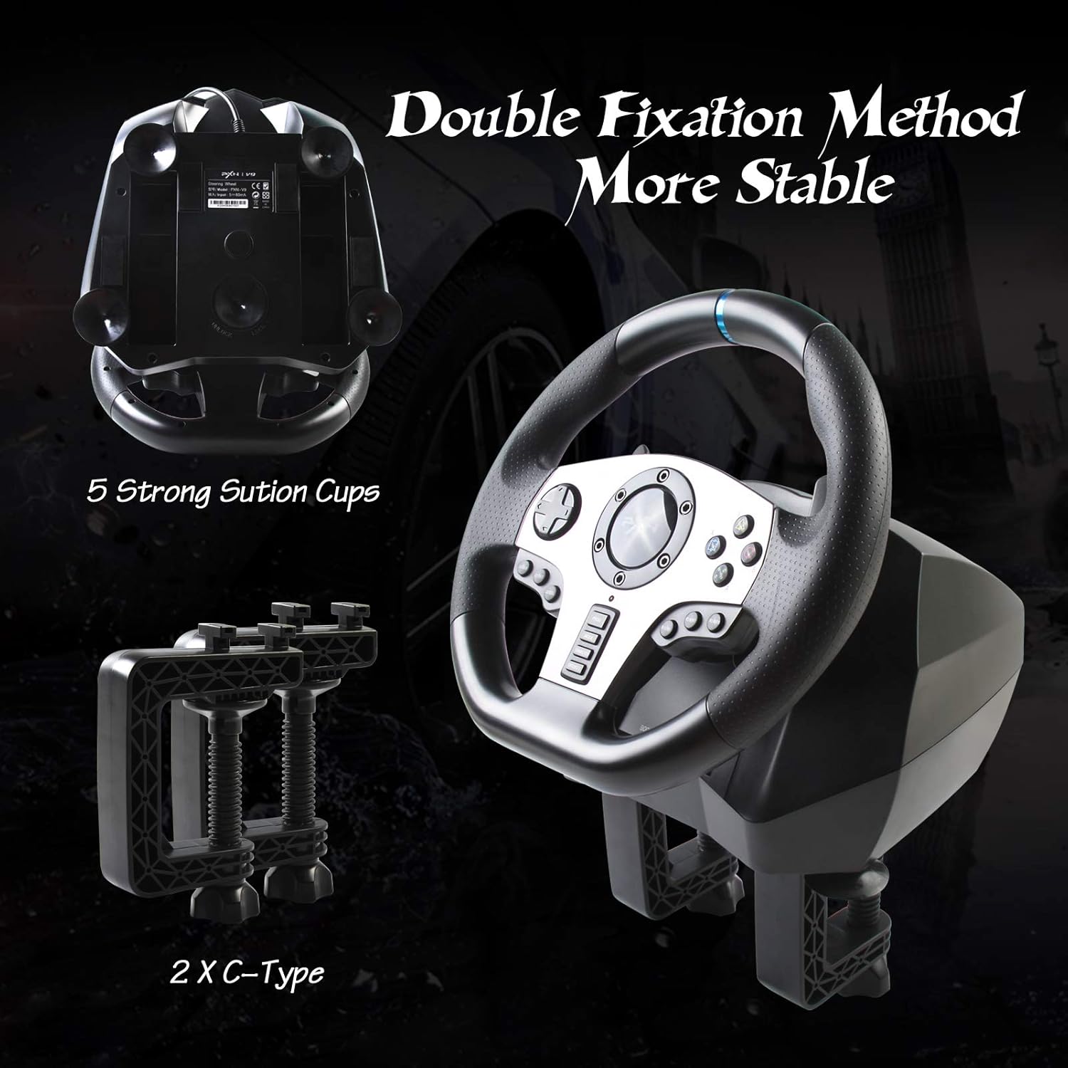 PXN V9 PC Game Racing Wheels,270°/900°Steering Wheel Gaming for PC With Pedals and Shifter,Driving Wheel for PS4 Xbox One, Xbox Series S/X, PS3,Switch