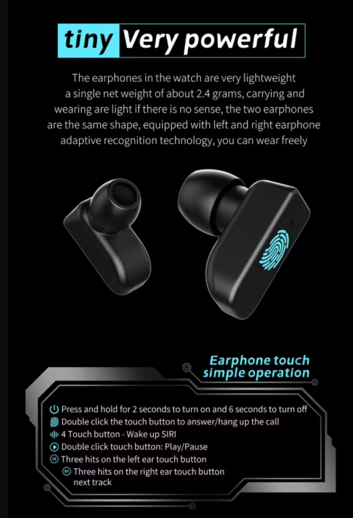 GT5 Buds Sports Unisex Smart Watch Watches All In One HD Bluetooth Call HI-FI Quality Sound For All Phones