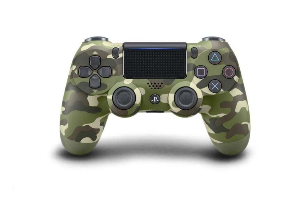 Dual Motor Wireless Game Controller for PS4- Green Cameo